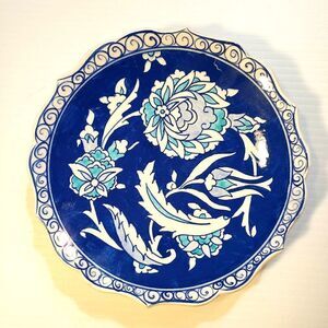 Kutahya Signed Art Turkish Pottery Hand Plate 7"